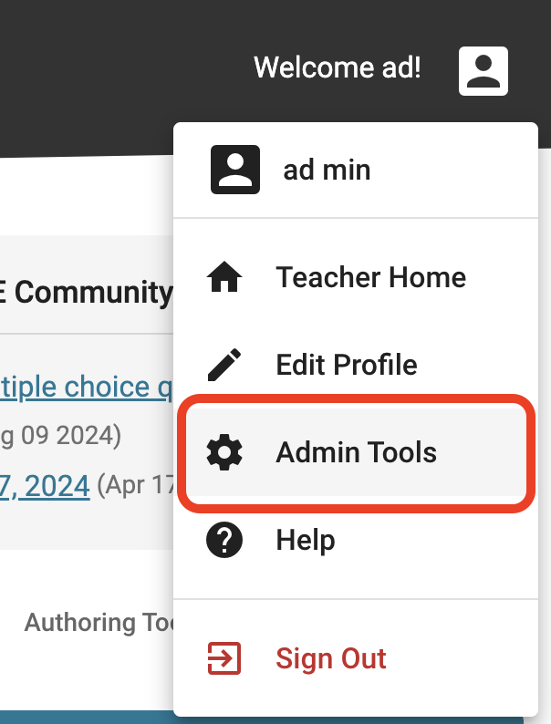 Admin tools