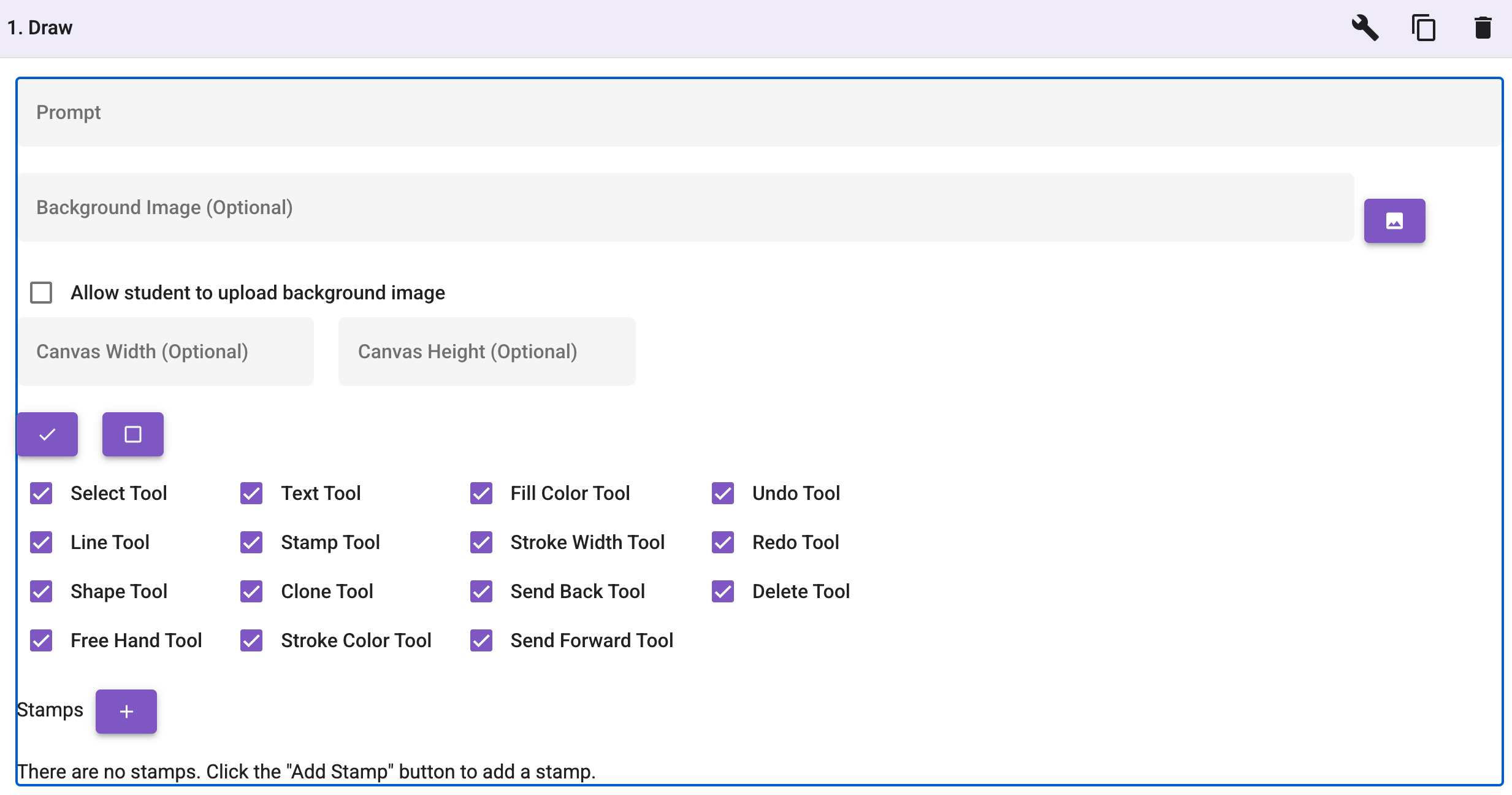 Draw Activity Authoring View
